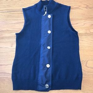 Chaps Navy Blue Full Zip Sweater Vest Size XL